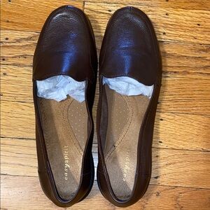 Easy Spirit Dark Brown Leather Flats